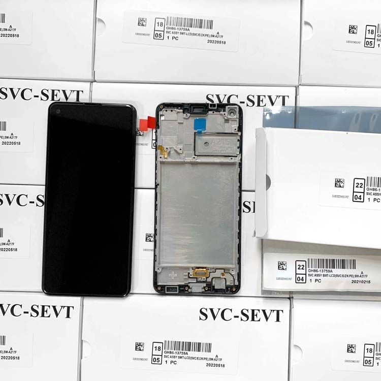 A21S için Çerçeve ile A21S LCD LCD Yeni Servis Paketi LCDS  A217 Cep telefonu Ekran Ekranı Pantalla