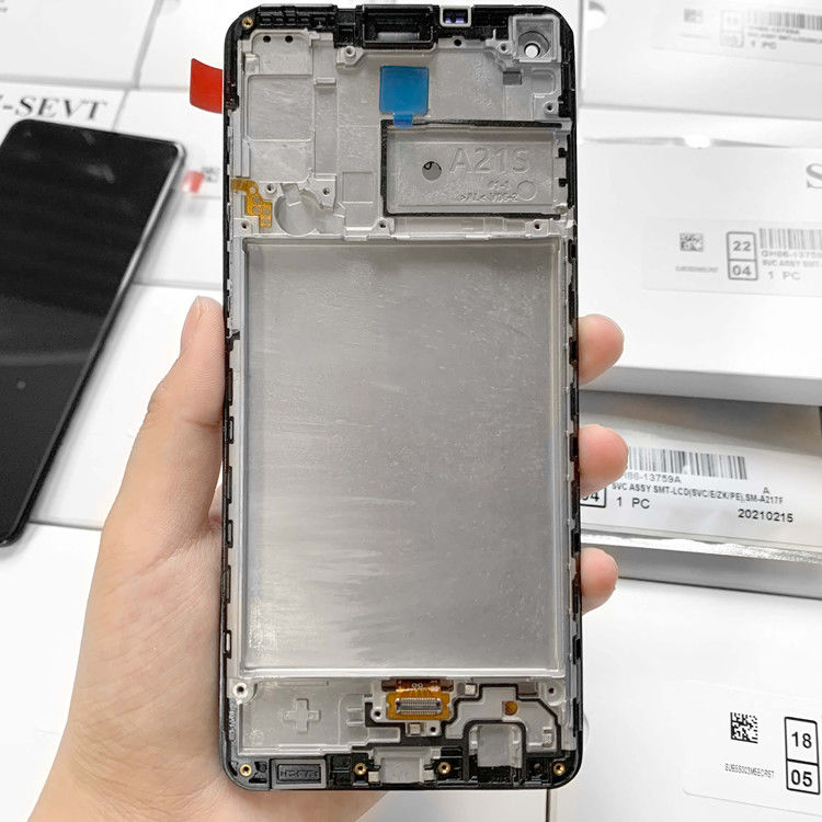 A21S için Çerçeve ile A21S LCD LCD Yeni Servis Paketi LCDS  A217 Cep telefonu Ekran Ekranı Pantalla