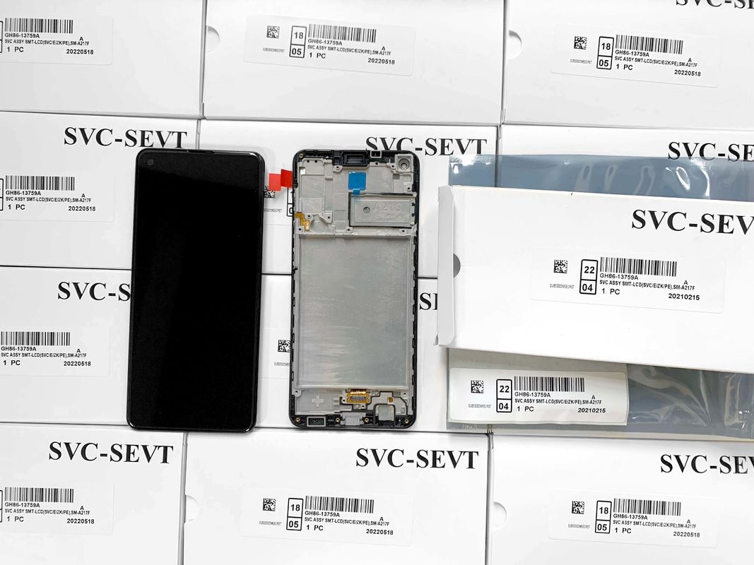 A21S için Çerçeve ile A21S LCD LCD Yeni Servis Paketi LCDS  A217 Cep telefonu Ekran Ekranı Pantalla