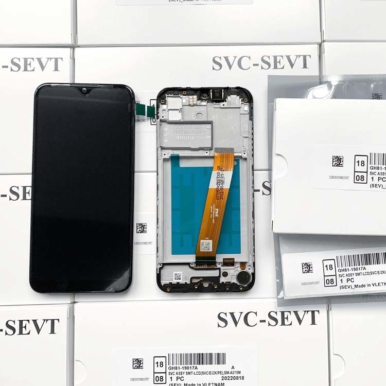 A01 LCD Ekran Ekran Çerçeveli LCD  A01 Toptan Servis Paketi LCDS  A105 Orijinal Telefon Pantalla