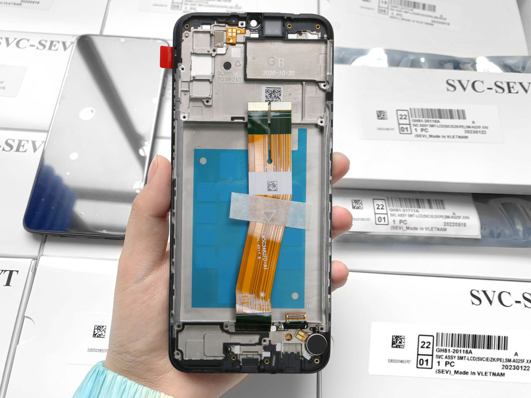 A02S Sanayi Dokunmatik Ekran Ekranı  A025 Servis Paketi LCDS Pantallonu için Çerçeve ile Toptan A02S LCD
