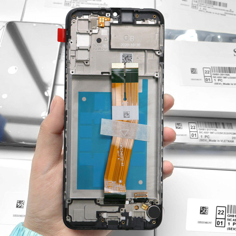 A02S Sanayi Dokunmatik Ekran Ekranı  A025 Servis Paketi LCDS Pantallonu için Çerçeve ile Toptan A02S LCD