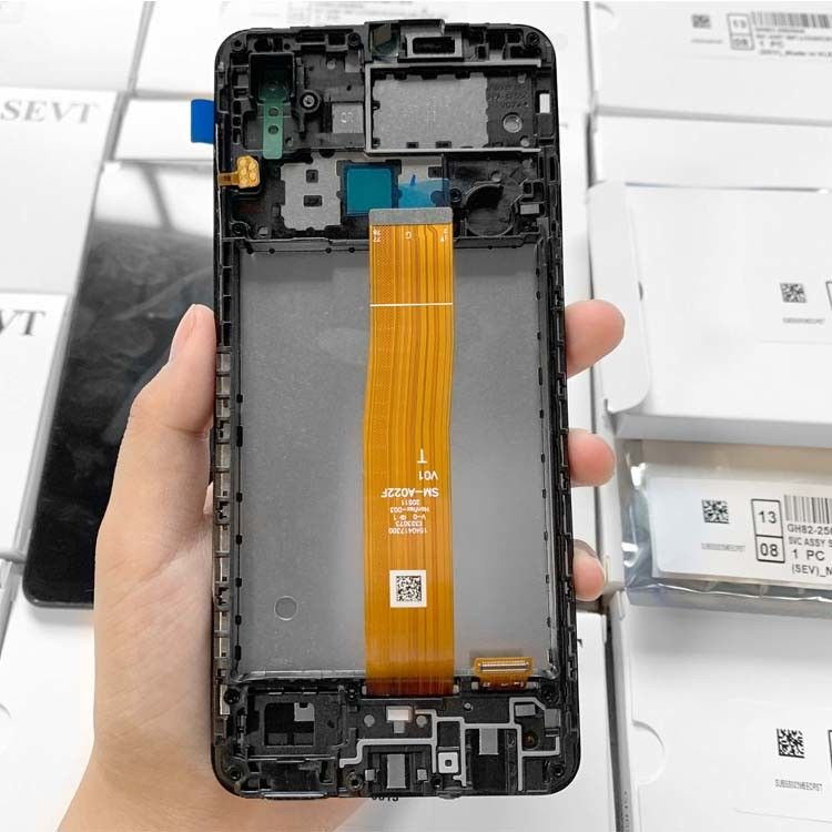 Profesyonel yüksek kaliteli orijinal servis paketi LCD A022 Core cep telefonu LCD'leri  A01 Core için mobil LCD ekranı