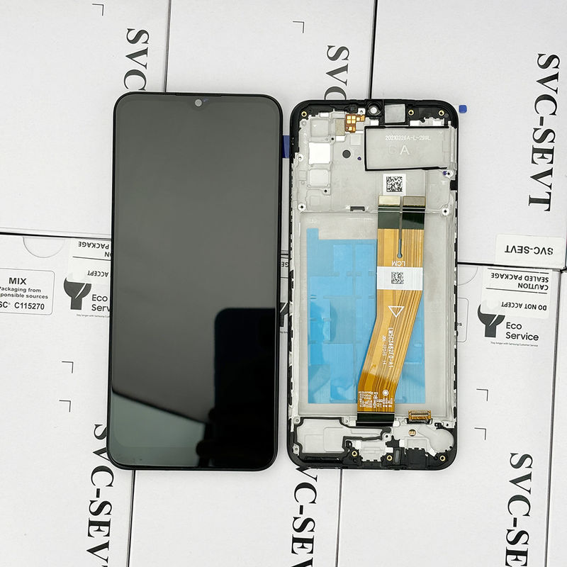 %100 test edilmiş QC A02S LCD Değiştirme Anti-Statik Çanta Paketi Siyah Mobil LCD Ekranı