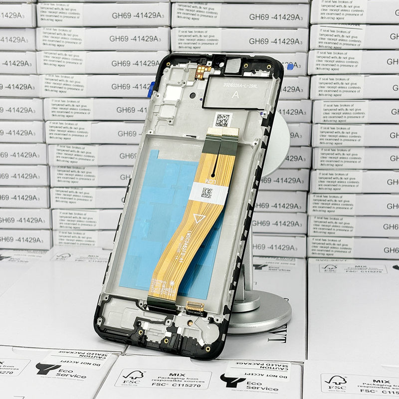 %100 test edilmiş QC A02S LCD Değiştirme Anti-Statik Çanta Paketi Siyah Mobil LCD Ekranı